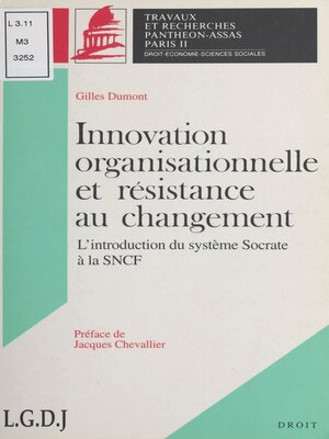 cover image of Innovation organisationnelle et résistance au changement